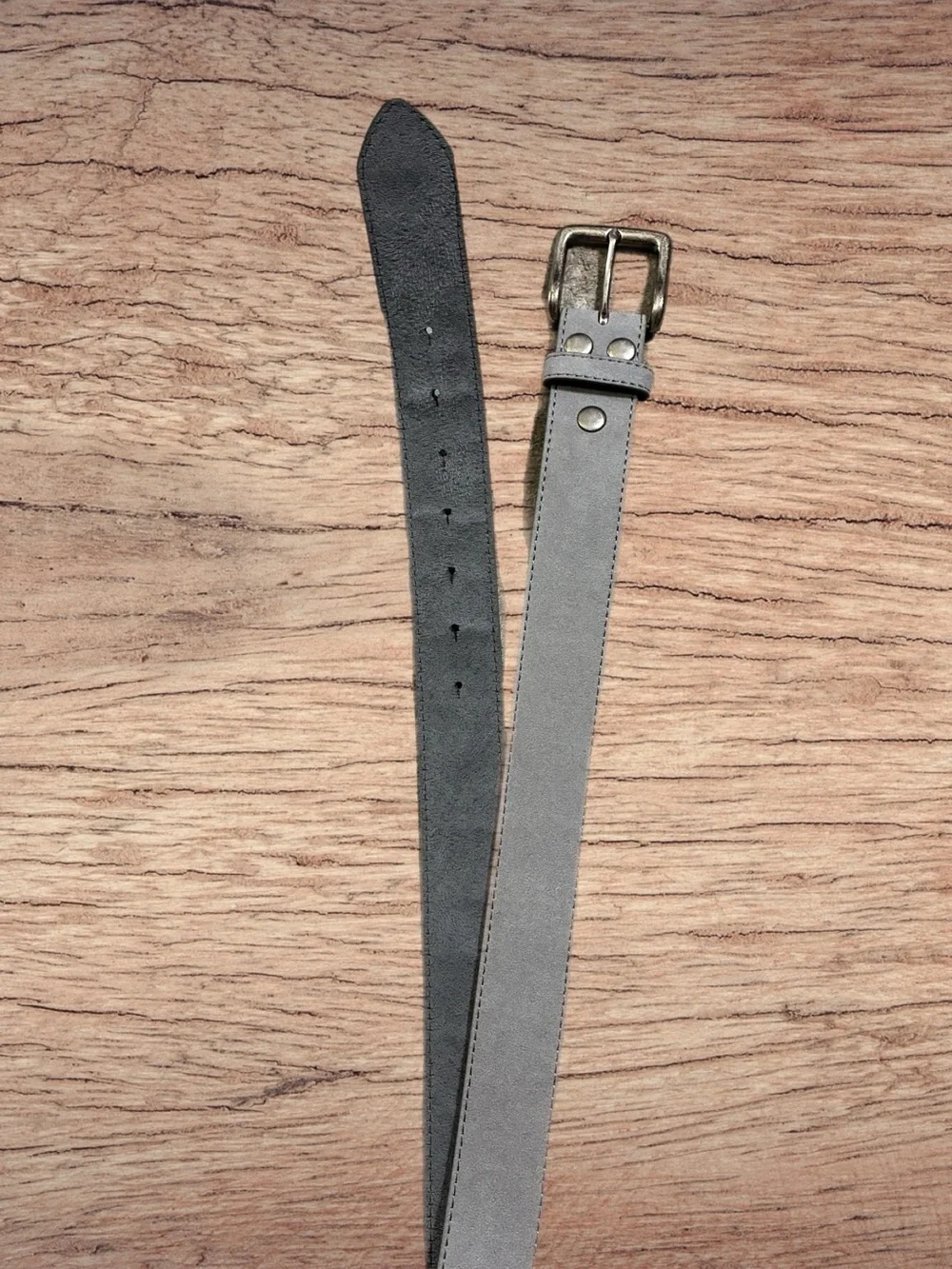 NWOT - Genuine Leather Suede Grey Mens Belt